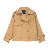 Tantra Spain Sl Women's Neutrals Short Trench Coat Style Double Breasted Jacket Camel In Beige