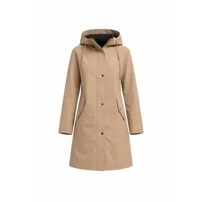 Tantra Spain Sl Women's Neutrals Waterproof Coat With Hood And Clip Closure In Brown