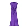 Tantra Spain Sl Women's Pink / Purple Satin Maxi Draped Effect Dress Purple In Pink/purple