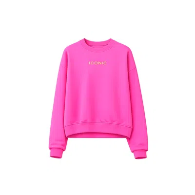 Tantra Spain Sl Women's Pink Sweatshirt With Iconic Fluorescent Text On The Front And Back Fucsia