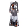 Tantra Spain Sl Women's Pleated Printed Midi Dress With Darts Grey