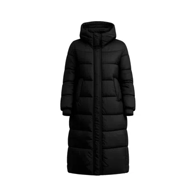 Tantra Spain Sl Women's Quilted Coat With Non-detachable Hood, Side Pockets, And Zipper And Clip Closure Black