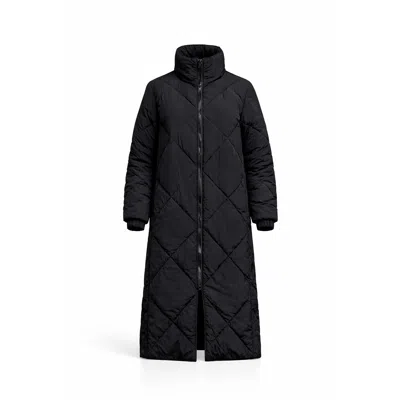 Tantra Spain Sl Women's Quilted Diamond-pattern Coat With Zipper Closure, Side Pockets, And High Collar Black In Blue