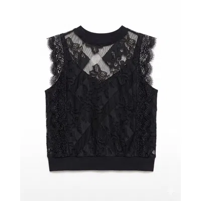 Tantra Spain Sl Women's Sheer Lace Top With An Elastic Waistband Black