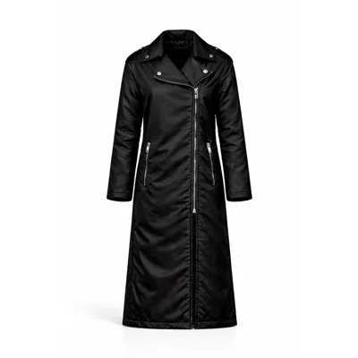 Tantra Spain Sl Women's Waterproof Coat With Side Zipper Closure And Collar Black