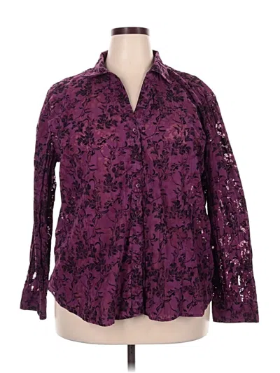 Pre-owned Tantrums Long Sleeve Blouse In Purple