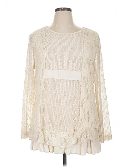 Pre-owned Tantrums Long Sleeve Blouse In White