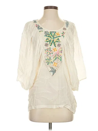 Pre-owned Tanvi Kedia 3/4 Sleeve Blouse In White