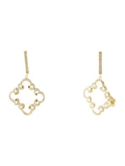 Pre-owned Tanya Farah 18k 1.15ctw Diamond Cloud Drop Earrings In Multi