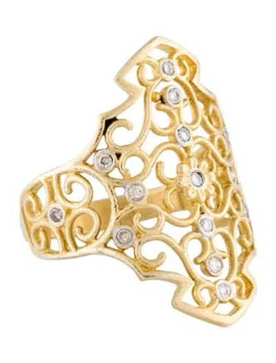 Pre-owned Tanya Farah 18k Diamond Cocktail Ring In Multi