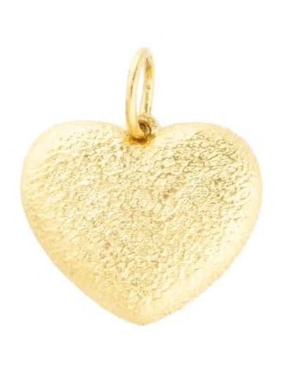 Pre-owned Tanya Farah 18k Textured Heart Charm In Multicolor