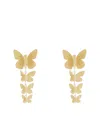Tanya Farah 18k Yellow Gold Butterfly Cascading Earrings In Brown