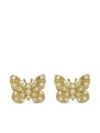 Tanya Farah 18k Yellow Gold Butterfly Diamond And Enamel Butterfly Earrings In Gold
