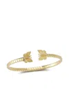 Tanya Farah 18k Yellow Gold Butterfly Diamond Bracelet In Brown