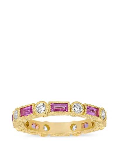 Tanya Farah 18k Yellow Gold Pink Sapphire And Diamond Ring