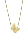 Tanya Farah 18k Yellow Gold Small Butterfly Diamond Necklace In Gold