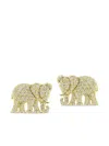 Tanya Farah 18k Yellow Gold Tree Of Life Elephant Diamond Earrings In Gold