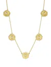 Tanya Farah 18kt Yellow Gold Daisy 5 Diamond Necklace In Gold