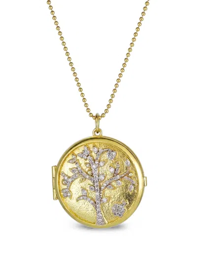 Tanya Farah Tree Of Life Diamond Locket Necklace In Transparent