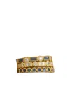 Tanya Farah White Diamond Modern Etruscan Stack Ring In Gray
