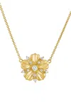 Tanya Farah Yellow Gold Jasmine Bloom Diamond Pendant In Gold