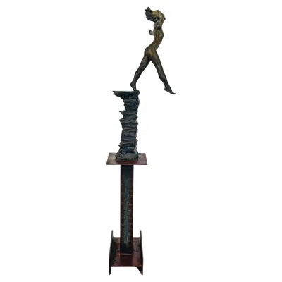 Pre-owned Tanya Ragir (american 1955-2023) “leap Of Faith” Bronze Sculpture, Edition 4/11 In Gold
