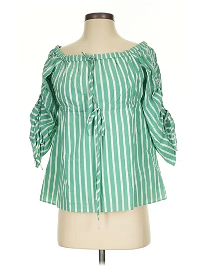 Pre-owned Tanya Taylor 3/4 Sleeve Blouse In Green