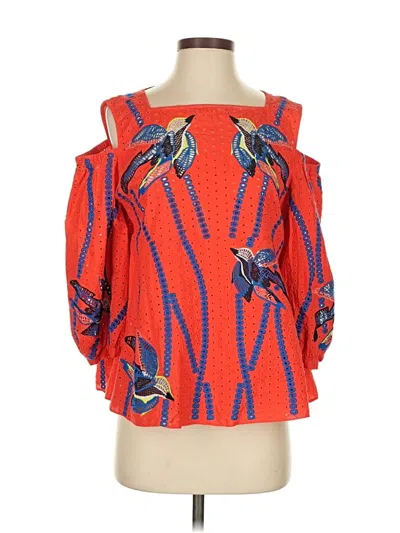 Pre-owned Tanya Taylor 3/4 Sleeve T-shirt In Red