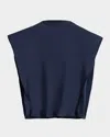 Tanya Taylor Adrien Draped Satin Top In Blue
