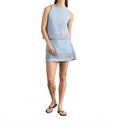 Tanya Taylor Agnes Mini Skirt In Powder Blue