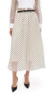 Tanya Taylor Ainsley Silk Skirt Cream/black Multi In Neutral