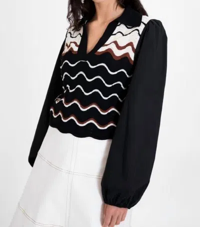 Tanya Taylor Alerta Top In Black Multi