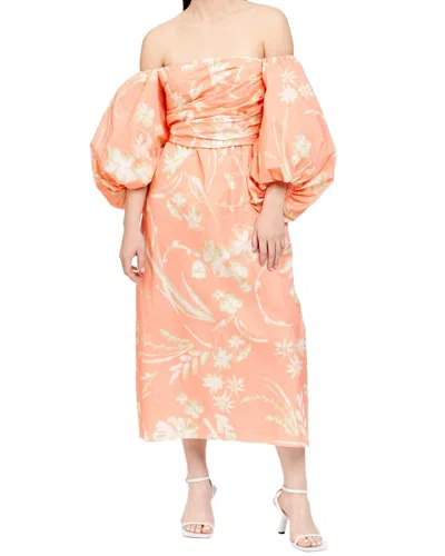 Tanya Taylor Alora Midi Dress In Orange