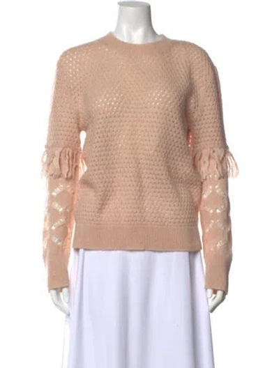 Pre-owned Tanya Taylor Alpaca Crew Neck Sweater In Pink