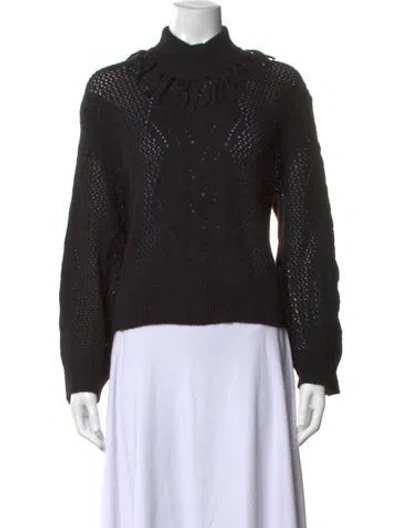 Pre-owned Tanya Taylor Alpaca Patterned Sweater In Black