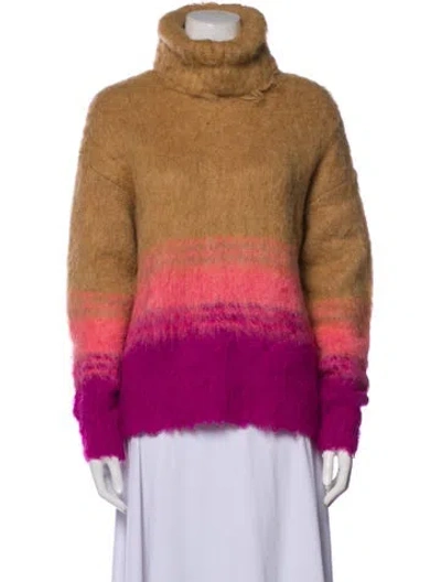 Pre-owned Tanya Taylor Alpaca Striped Sweater In Pink