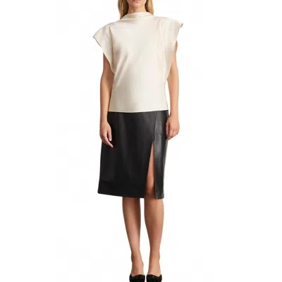 Tanya Taylor Amance Leather Skirt In Black In Multi