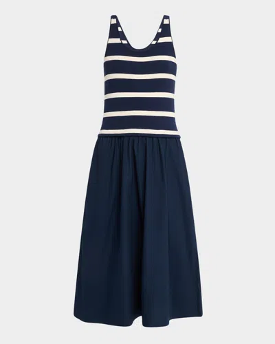 Tanya Taylor Amber Stripe Drop-waist Midi Dress