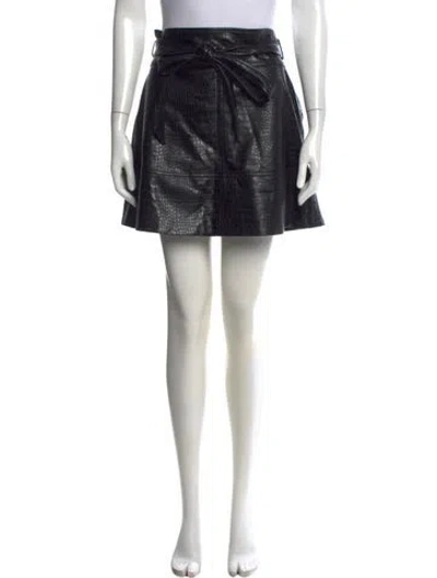 Pre-owned Tanya Taylor Animal Print Mini Skirt In Black