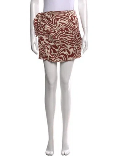 Pre-owned Tanya Taylor Animal Print Mini Skirt In Multicolor