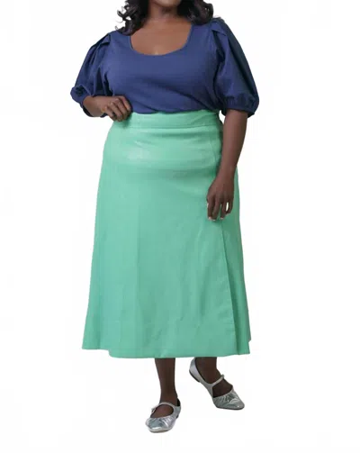 Tanya Taylor Argo Midi Skirt - Plus In Mint Leaf In Multi