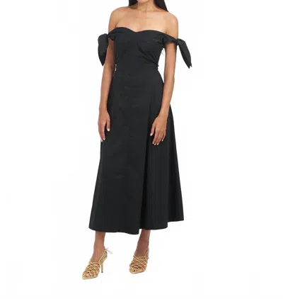 Tanya Taylor Ashland Off-shlouder Dress In Black