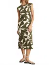 Tanya Taylor Aurora Geometric Dress In Fern/ivory In Multi