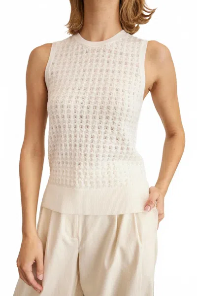 Tanya Taylor Avril Sleeveless Knit Top In Cream In White