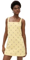 Tanya Taylor Barton Embellished Mini Shift Dress In Lemon Meringue