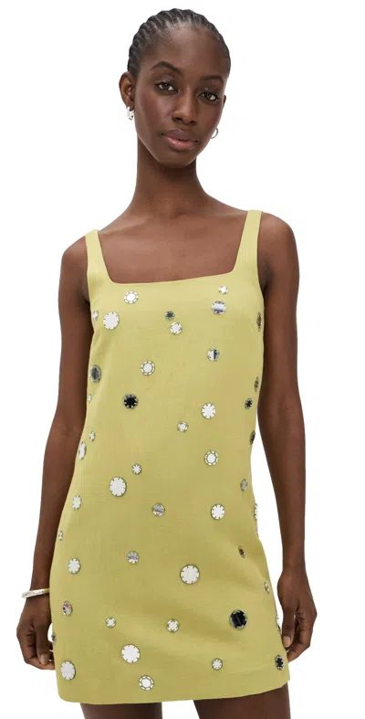 Tanya Taylor Barton Mirror Dress Lime Mist In Multi