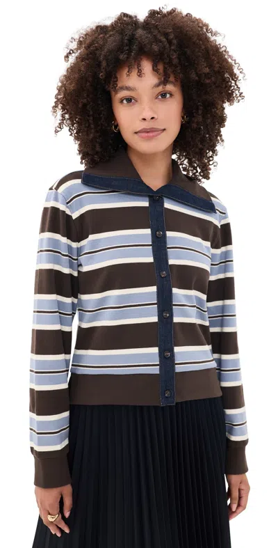 TANYA TAYLOR BRONWYN JACKET DARK FIG/WINTER SKY/CREAM MULTI