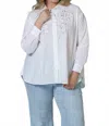 Tanya Taylor Calandra Button Down Embroidered Top In White In White