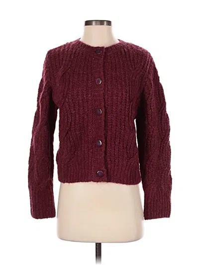 Pre-owned Tanya Taylor Cardigan Sweater In Burgundy