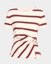 Tanya Taylor Carlita Short-sleeve Twist Top In Brown